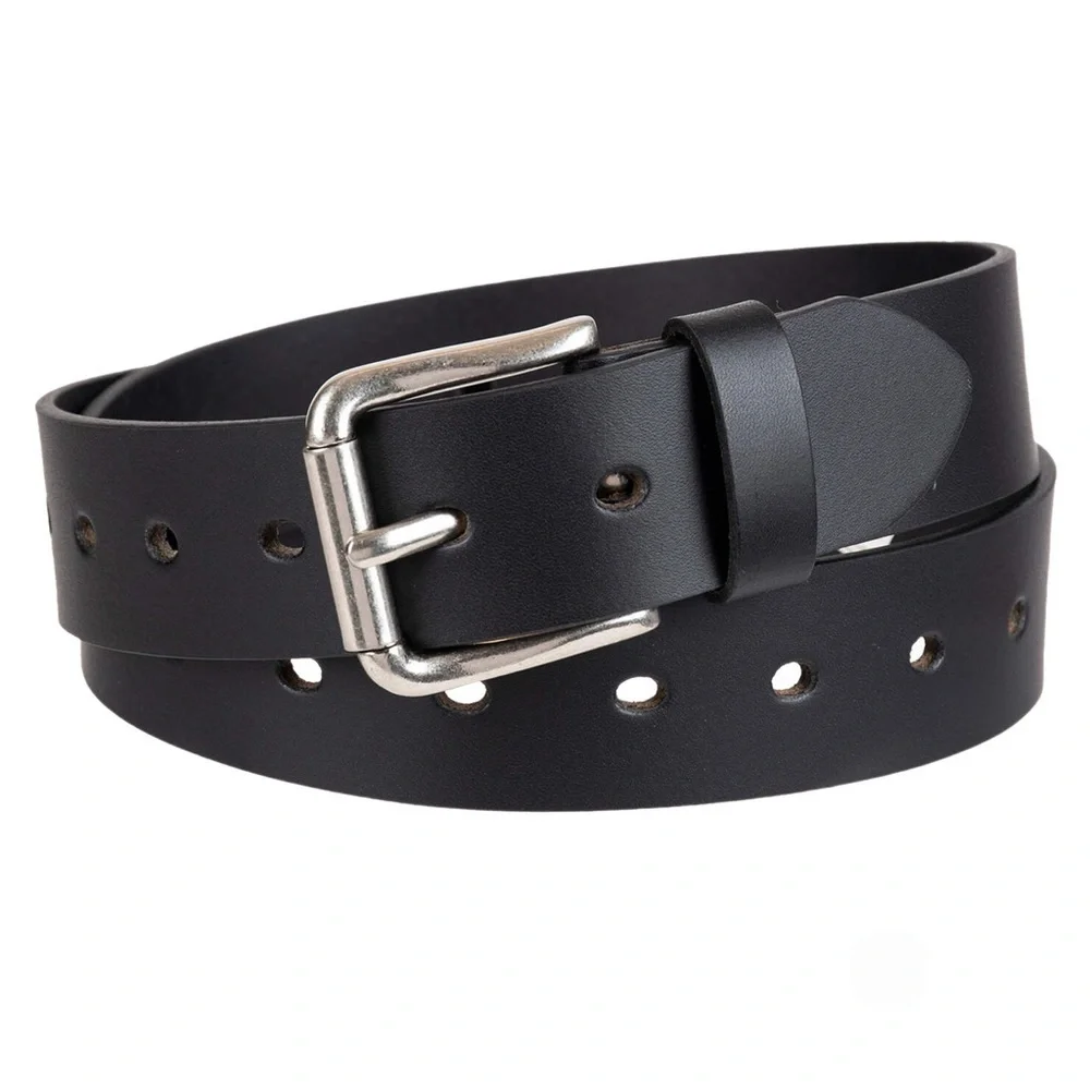 Women’s Dickies Black New Size L Leather Silver Square Roller Buckle NWT